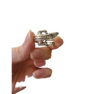 Silver Unisex Lizard Ring Size 12